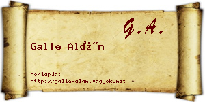 Galle Alán névjegykártya